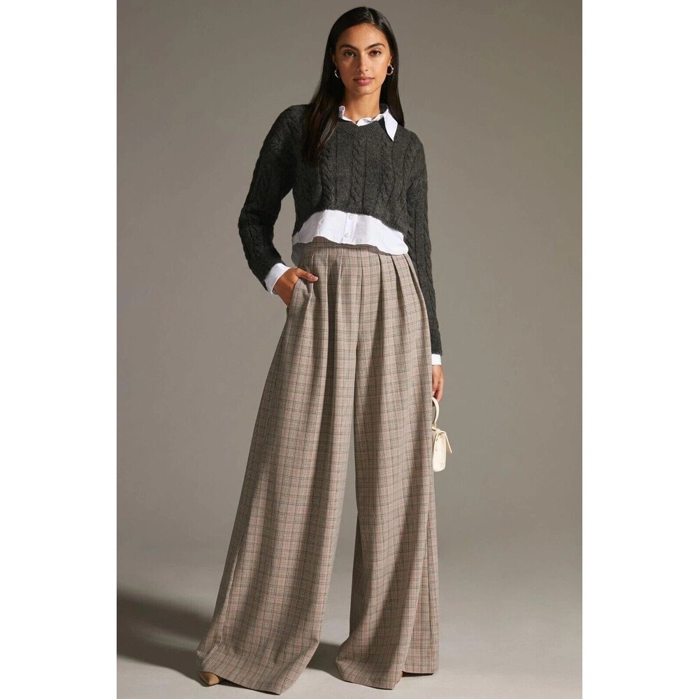 Anthropologie Pilcro Cropped Cable-Knit Twofer Sweater Gray White Sz Medium - Picture 2 of 12